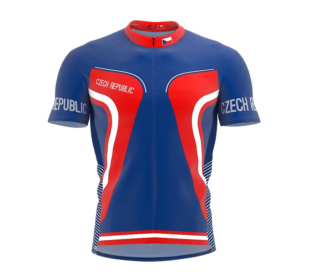 ScudoPro Czech Republic Full Zipper Bike Short Sleeve Cycling Jersey for Men - Size 2XL Multicolored