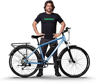 EMotorad T-Rex Pro MTB E-Bike | Dynamic Handlebar with Integrated Display, Front Lights and Indicators | 13Ah Removable Battery | Aluminium Alloy Frame (Ocean Blue, 27.5" Inches)