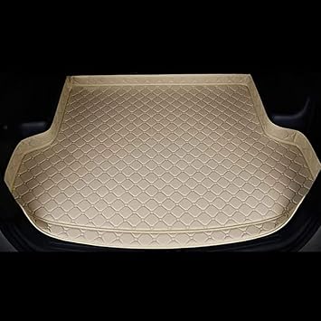 Car Leather Cargo Liners for Smart Forfour W454 2004-2006, Boot Mats Full Coverage Rear Trunk Carpets Liner Waterproof Anti-Scratch Protector Pad Accessories,A/Beige