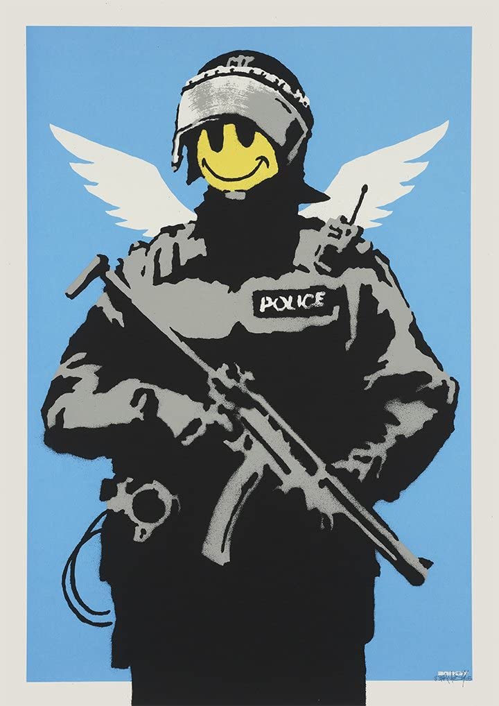 Banksy - Smiley Face Policeman - A4/A3 Wall Art Poster Print Picture Photo (A4)