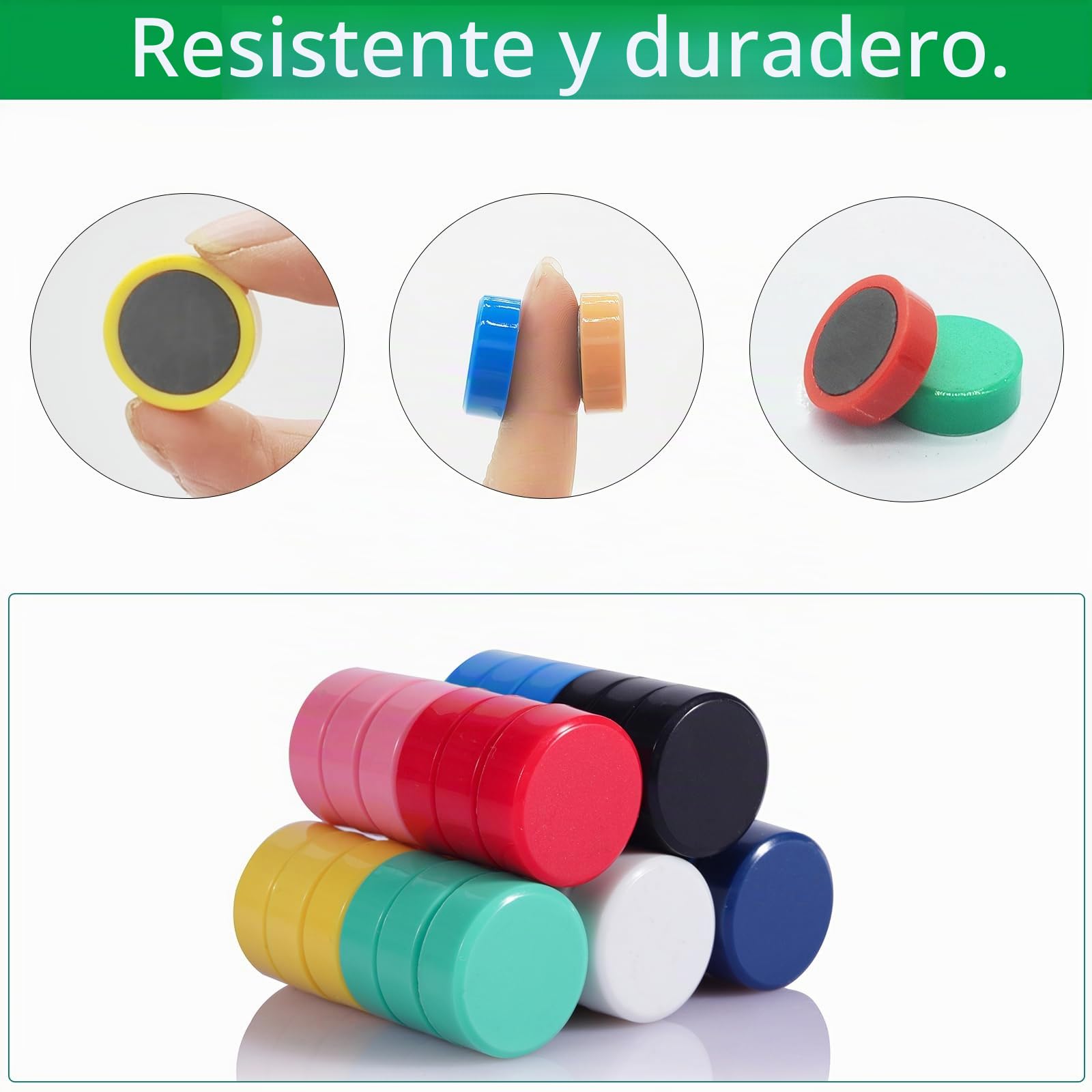 Imanes Nevera y Pizarra Magnética, 20 Piezas 10 Colores, Mini Imanes Redondos
