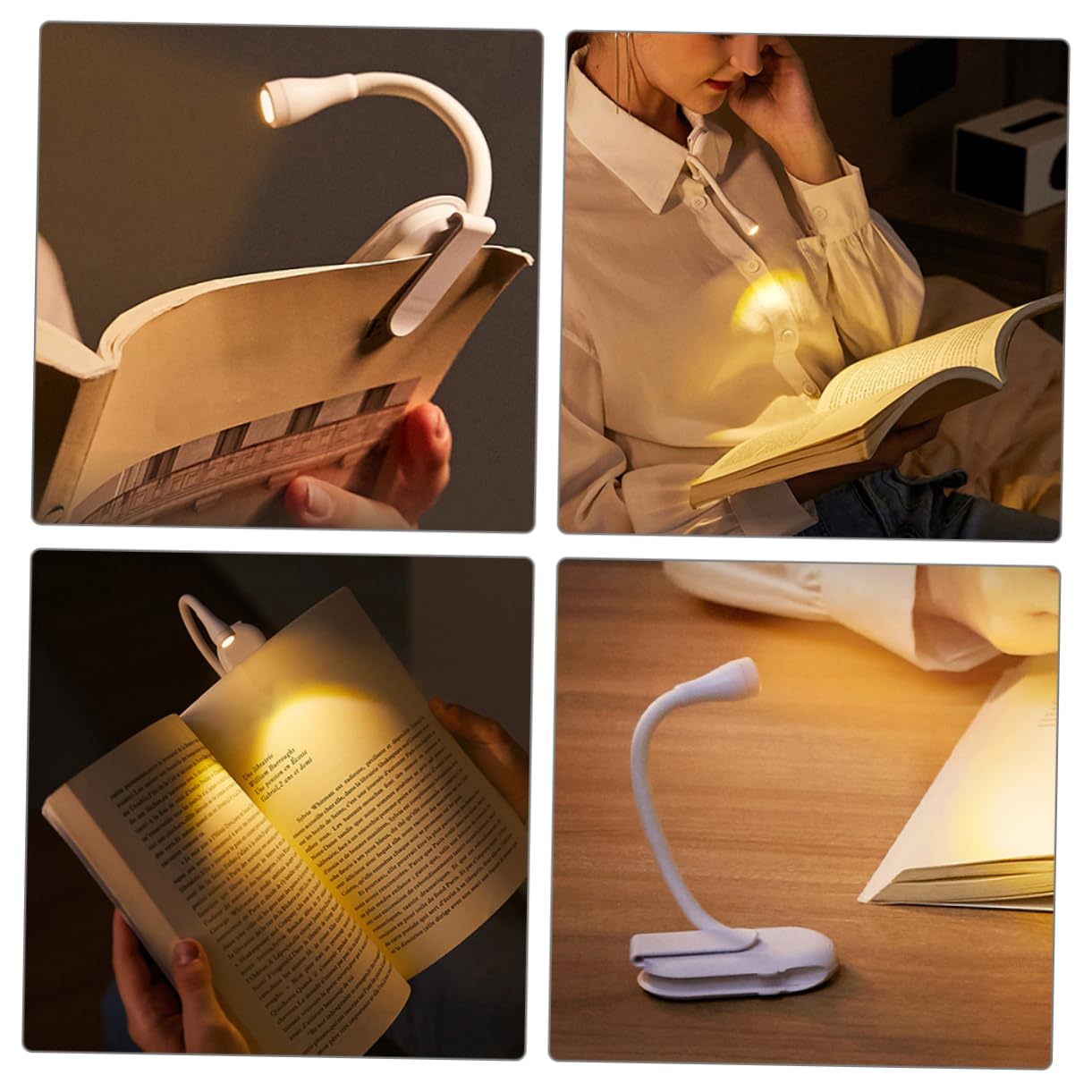 Happyyami Rechargeable Book Light Folding Night Light for Reading Compact USB Charging Desktop Lamp for Bedroom and Travel Housewarming Present