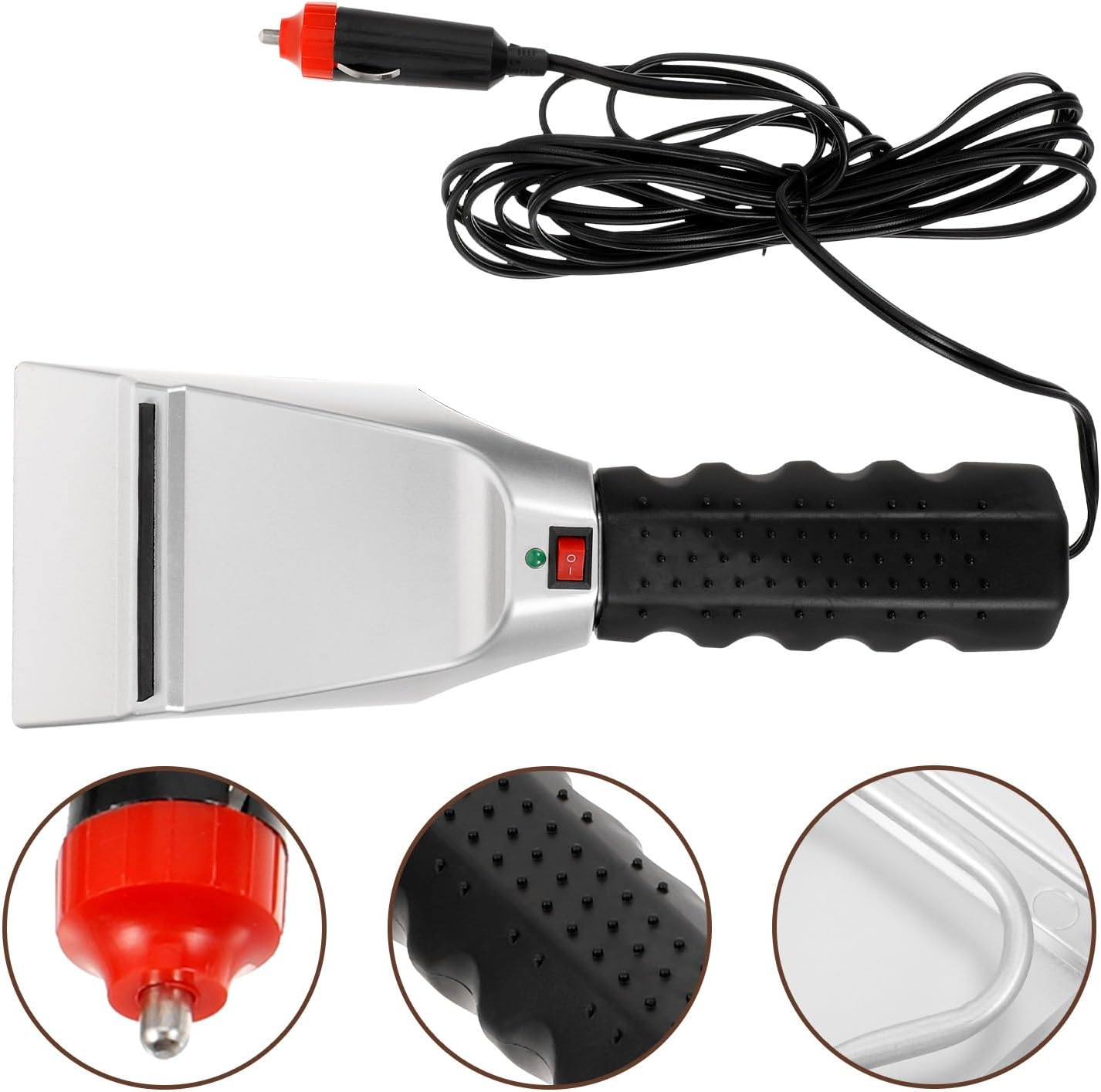 Electric Heated Car Snow Shovel and Ice Scraper with Snow Brush Winter Deicing Tool for Vehicles Portable Automotive
