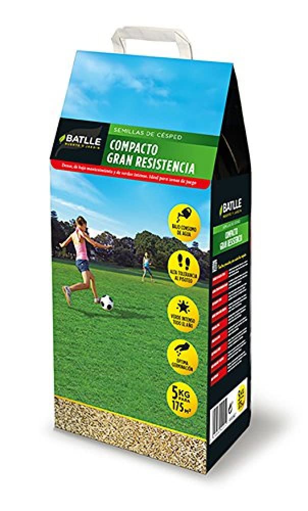 Semillas Batlle Césped Compacto de gran Resistencia - 5kg & Césped Zonas Sombrías - 1kg