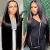 28 Inch 12A Straight Front Human HD Transparent Front for Women 180 Density Glueless Brazilian Virgin Frontal Pre Plucked with Baby