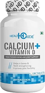HealthOxide Calcium 625mg with with Vitamin D3 400 IU | High Absorption Calcium Tablets for Bone Strength Joint Support Te... Price In India