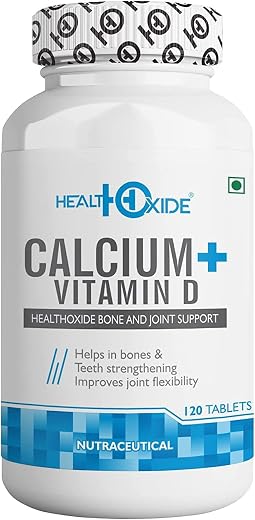 HealthOxide Calcium 625mg with with Vitamin D3 400 IU | High Absorption Calcium Tablets for Bone Strength Joint Support Te...