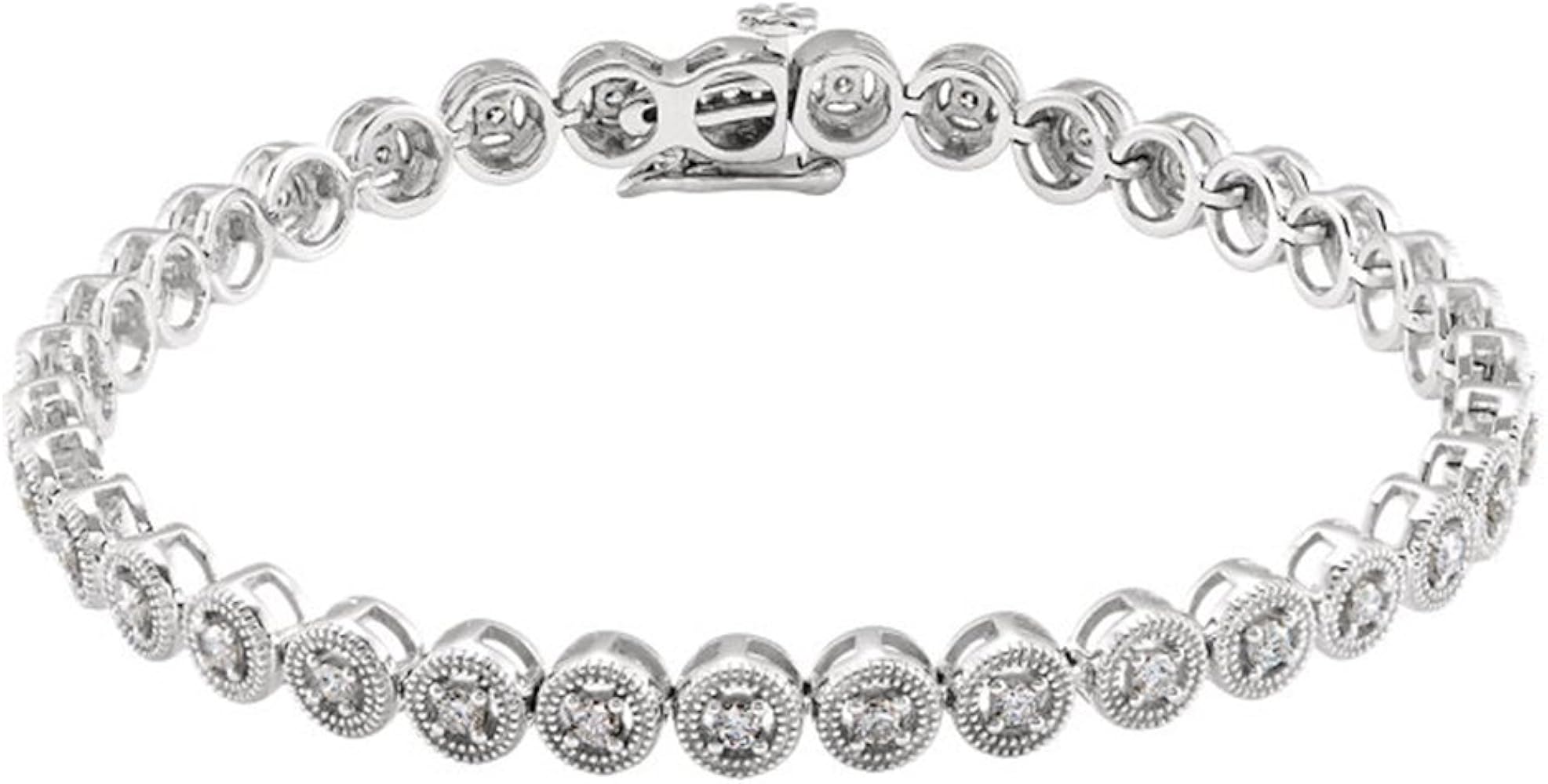 Amazon | 1カラット。14 Kホワイトゴールドダイヤモンドテニス Amazon | 1カラット。14 Kホワイトゴールドダイヤモンドテニス