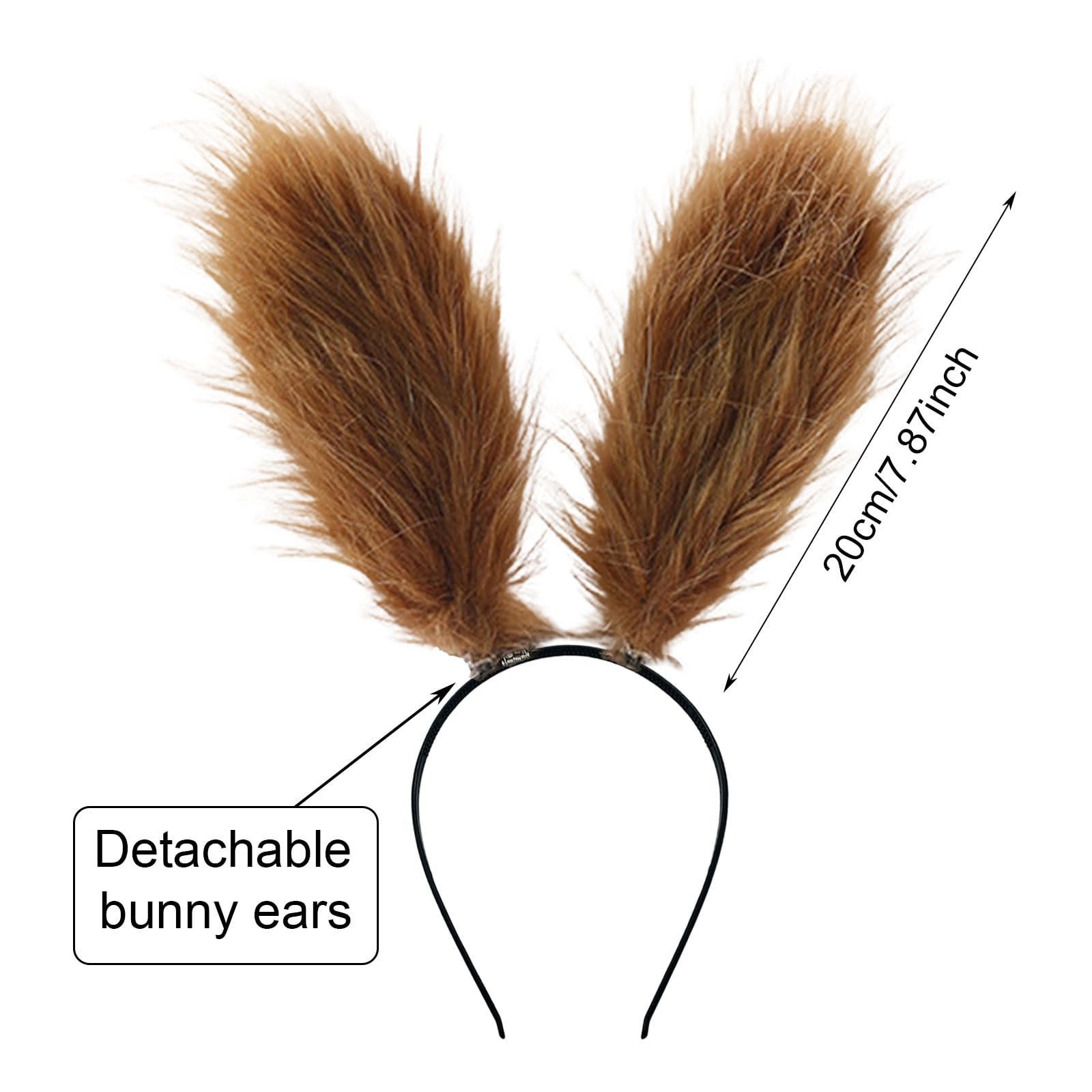 MUNKST Rabbit Playing Ears, Role Play Rabbit with Long Ears, Hair Clip, Headband, Headband, Yellow, Ears: 20 cm - Image 2