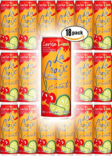 La Croix Cerise Limon, Cherry Lime Flavored Naturally Essenced Sparkling Water, 12oz Tall Can (Pack of 18, Total of 216 Oz)