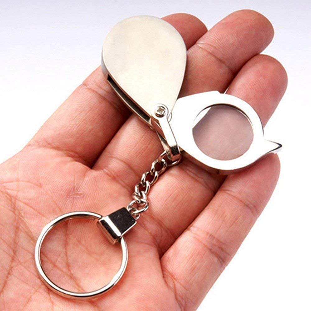 Lente di ingrandimento Lente di ingrandimento 8X Lente di ingrandimento Portatile Pieghevole Piccola Chiave Cread Le Istruzioni Il Regalo per l'Uomo Anziano