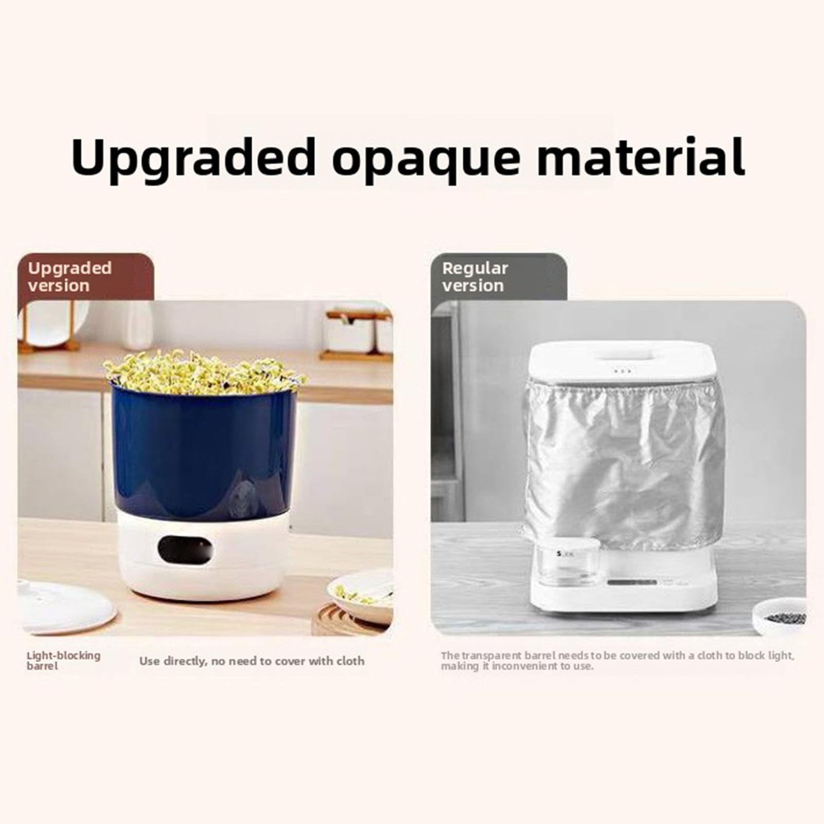 Fabater Machine à Germes de Soja, Fabricant de Germes de Soja Automatique Intelligent, Kit de Germination de Graines à 2 Couches avec Récipient de Germination, Arrosage Automatique (Prise UE 220V)