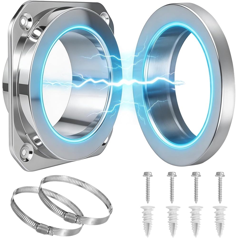 Aundhegrtt Magnetic Dryer Vent Connector DV180 with Airtight Seal, Quick Connect & Disconnect, Includes 2 Clamps