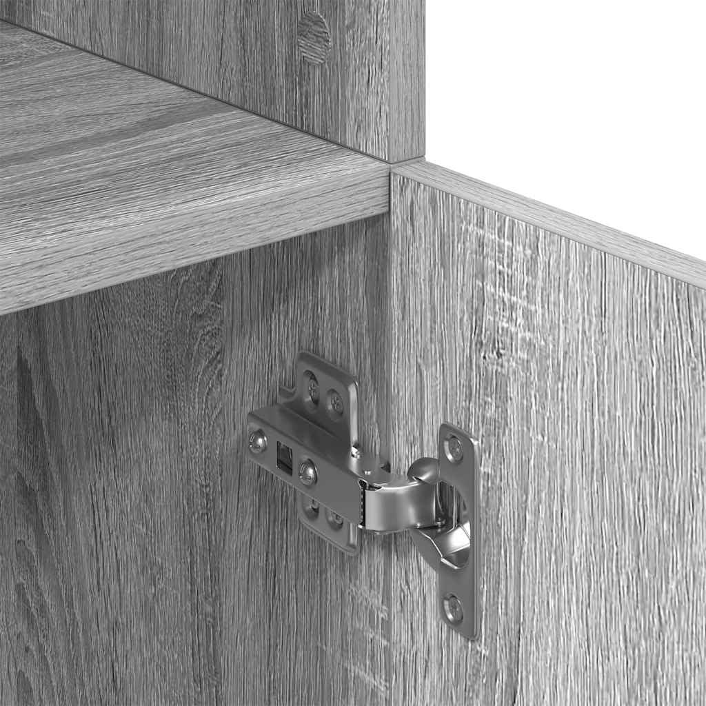 vidaXL Küchenschrank Grau Sonoma 57x41,5x131,5 cm Holzwerkstoff, Schrank, Küchenzeile, Beistellschrank, Vorratsschrank, Geschirrschrank, Sideboard