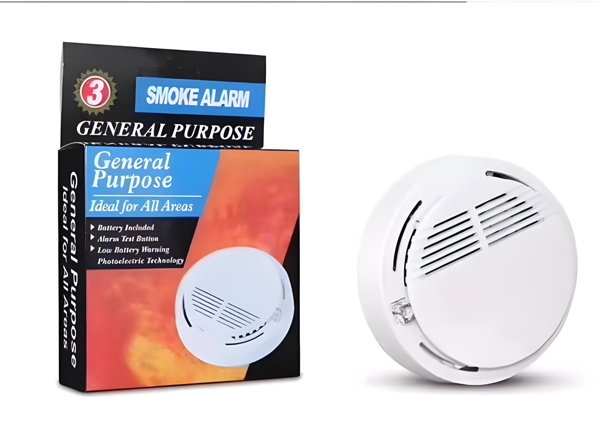 24x7 eMall Advanced Smoke Alarm Detector with Audible Alarm, ABS Material, for Office, Home Safety – Easy Installation Ceiling Mount(Battery Not Included).