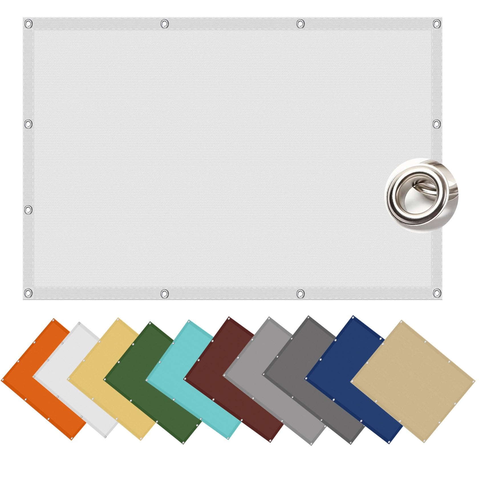 Voile d'ombrage pour terrasse et grand balcon blanc
