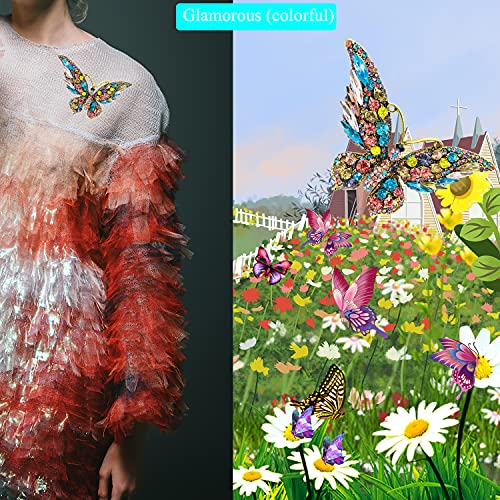 Lfhukeji 4 Pieces Animal Butterfly Brooch Set For Women Girls Colorful Purple Green Light Blue Butterflies Brooch Pins Christmas Halloween Decoration Gifts #TOP1