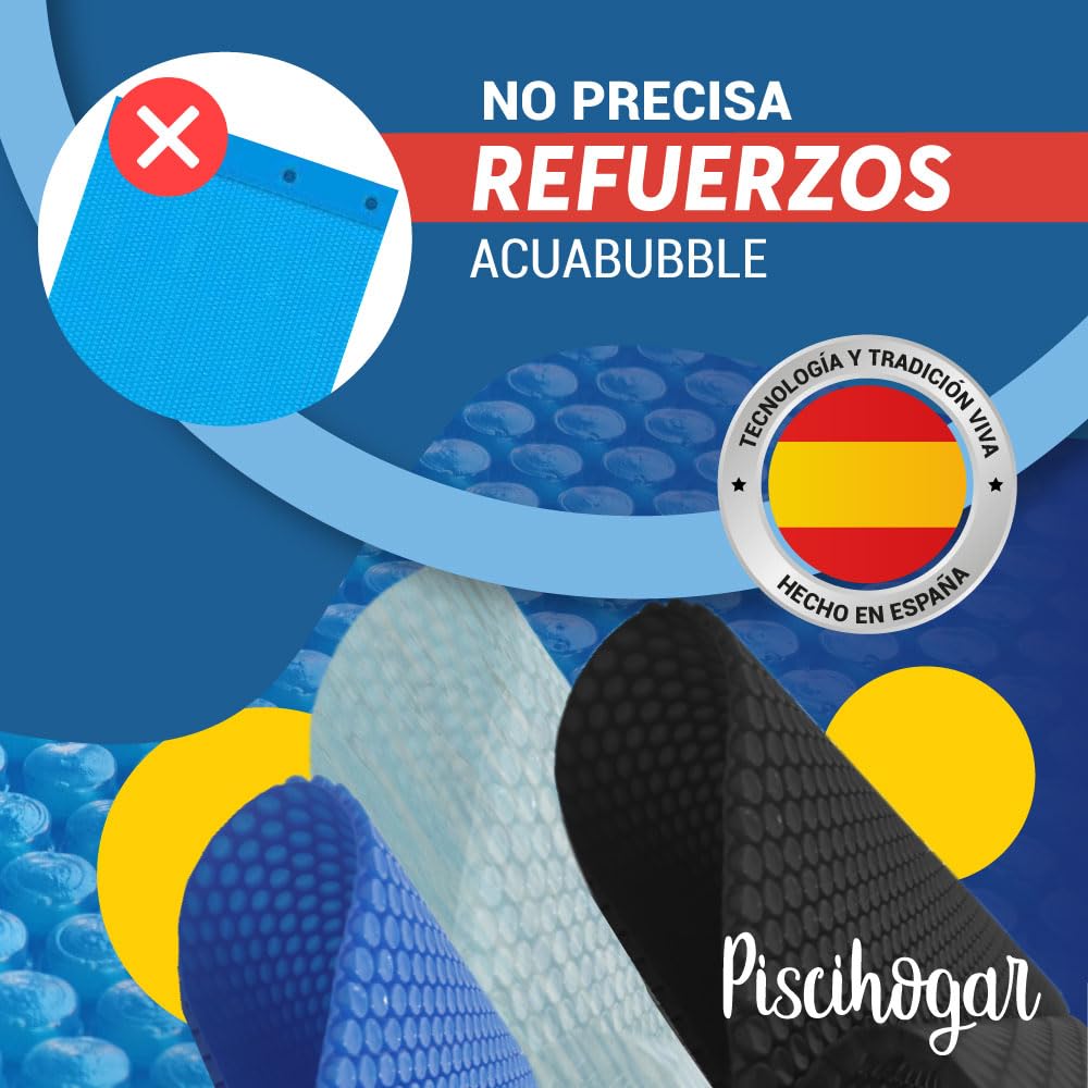 AcuaBubble PLUS 500 micras Manta térmica piscina - Fabricada en España I Duradera y de Alta eficiencia energética I Ahorro: No precisa refuerzos I Medidas totales: 3.00 x 6.00 m — view 2