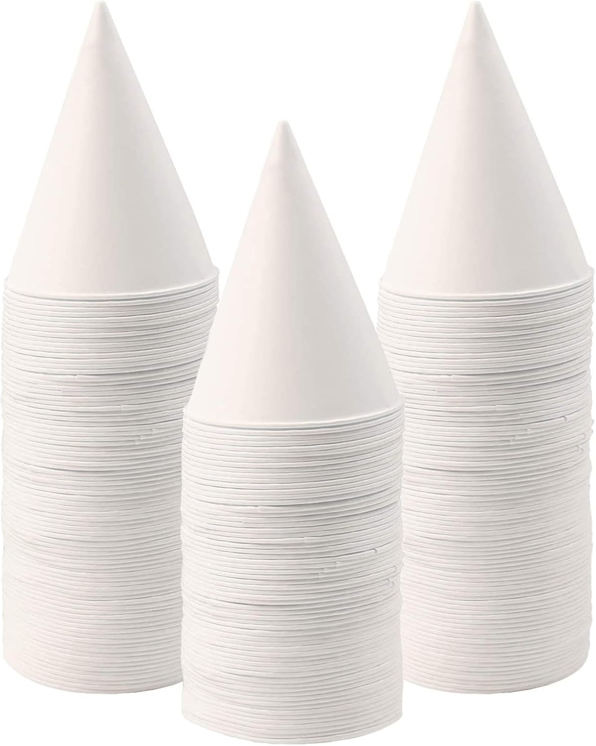 MR.FOAM 6 oz Snow Cone Cups, 100pc White Paper Cone Cups
