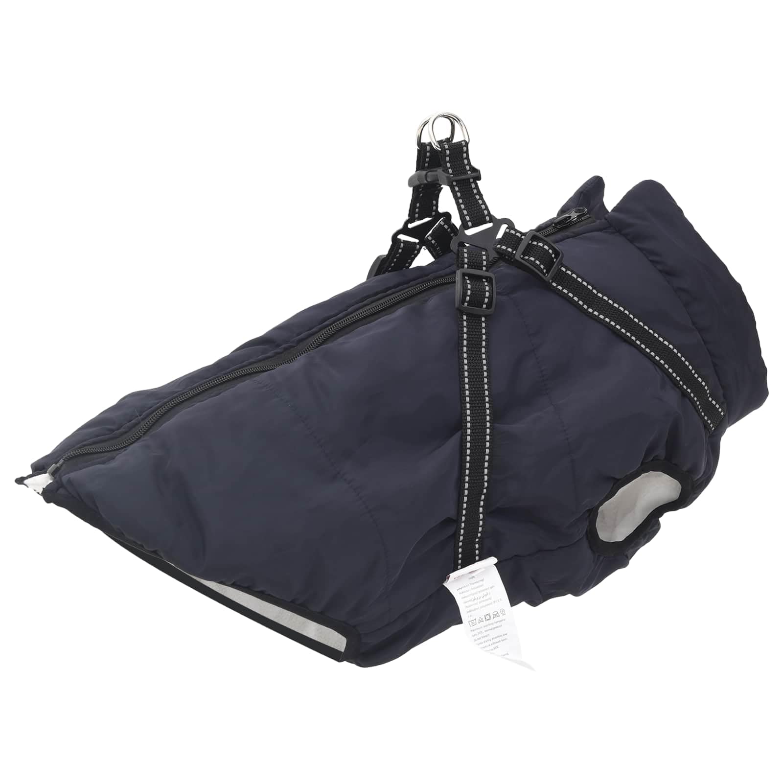 Cappotto per cani blu navy L44 in pile e poliestere, regolabile con design riflettente, impermeabile e antivento, per inverno e autunno, adatto per esterni e protezione dal freddo