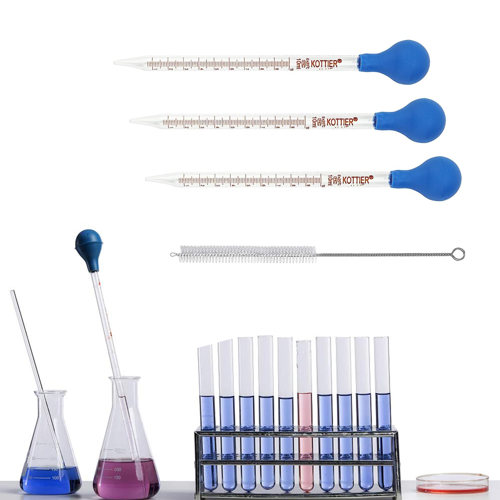 PATIKIL Tropfpipetten-Kit – 2 Stück, 2 Ml, Borosilikatglas, Mit Gummikappe – Für Labor & Forschung