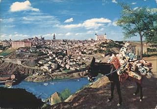 Panoramic View of Toledo with Pottery-Laden Donkey Toledo, Spain Original Vintage Postcard