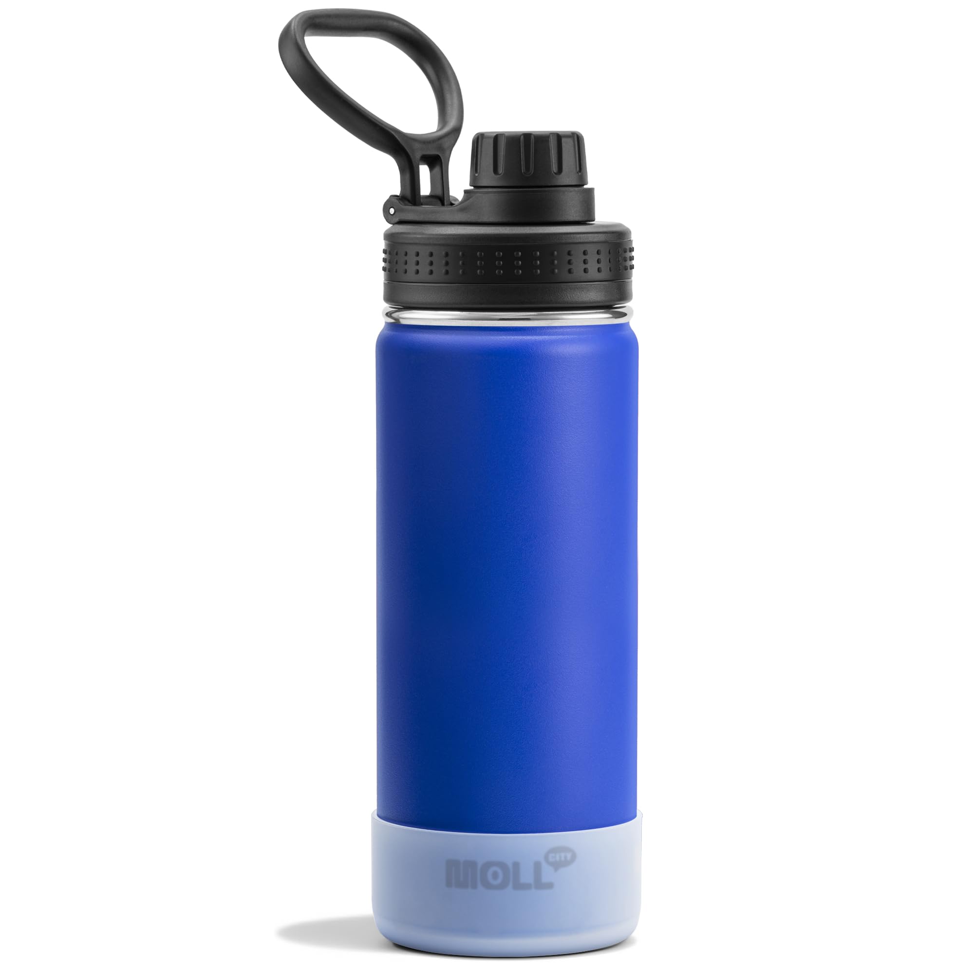 Kids Insulated Water Bottle-18 oz Stainless Steel Vacuum Wide Mouth Sports Flask with Silicone Boot-Reusable Metal Leak Proof