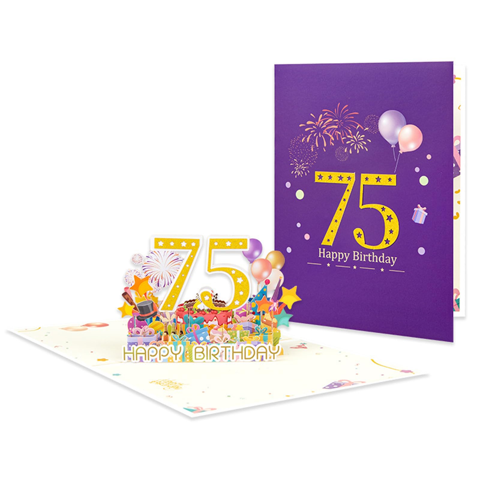 Elnwnnkc Eye Catching 3D Popup Pyrotechnics Card Unique Pyrotechnics Popup Greeting Card Stylish Birthday Celebration Paper Birthday Celebration