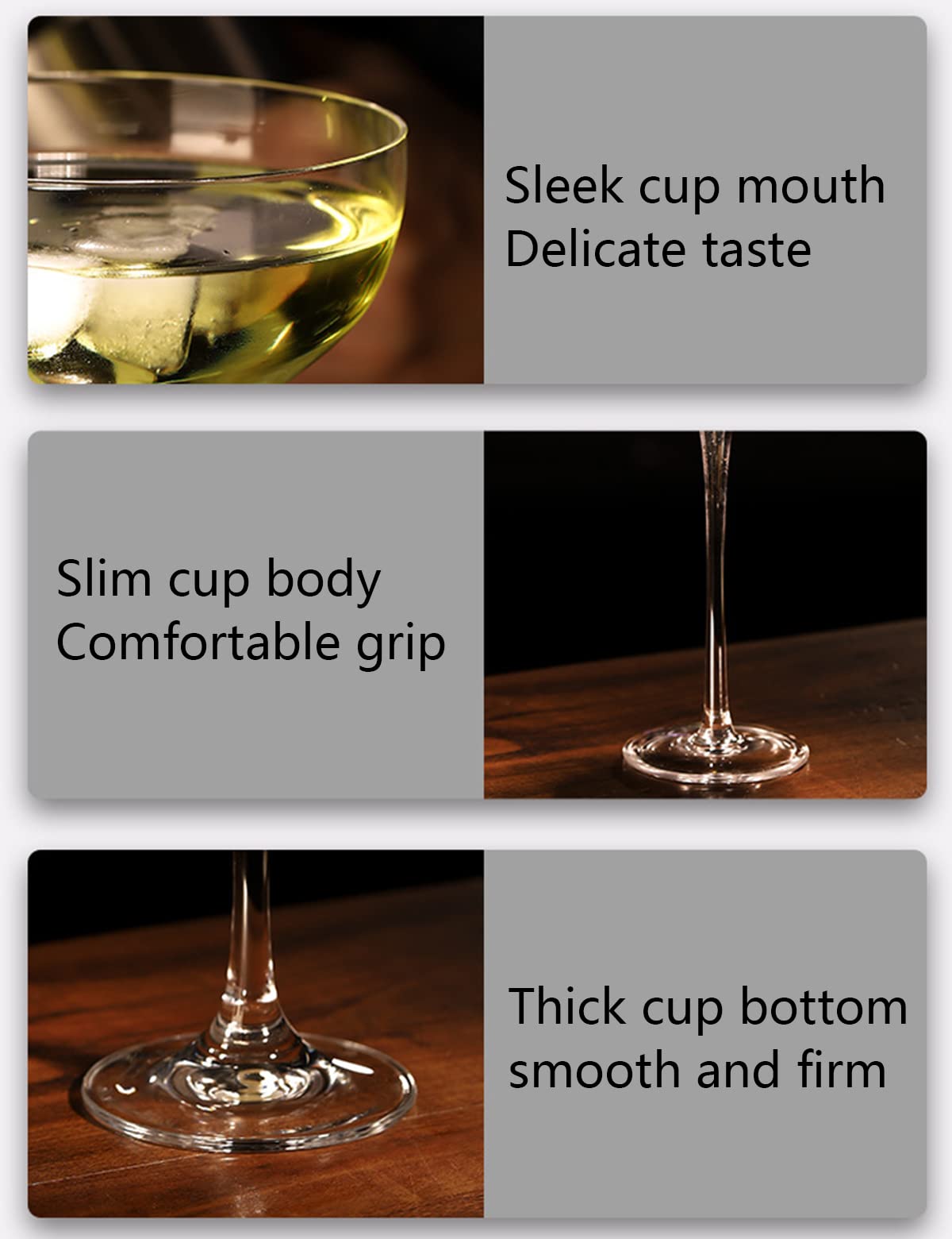 Bicchieri Margarita, set da 2 – bicchieri da cocktail margarita – bicchieri trasparenti per bere martini, manhattan, vodka, gin e cocktail (6 oz)…