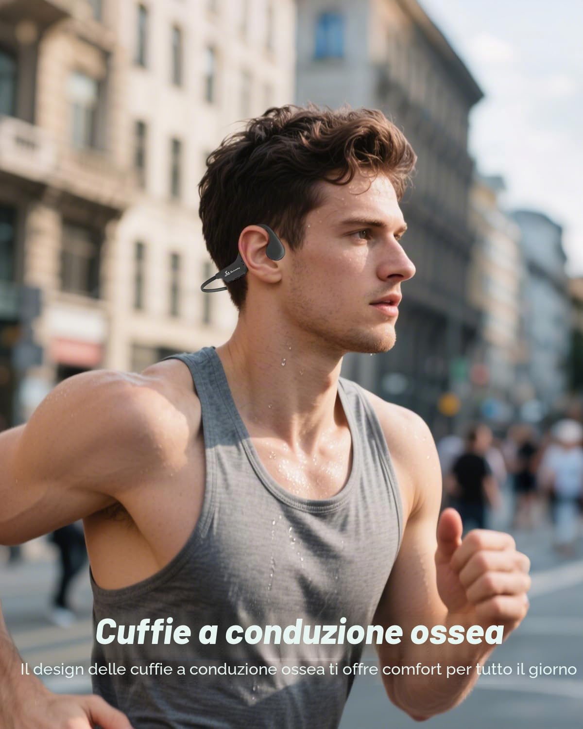 ANSTEN Cuffie Conduzione Ossea Nuoto Bluetooth 5.4, Cuffie Subacquee per Piscina IPX8, Open Ear con Memoria MP3 da 8GB, Auricolari Sport Per Nuoto, Surf, Corsa, Ciclismo