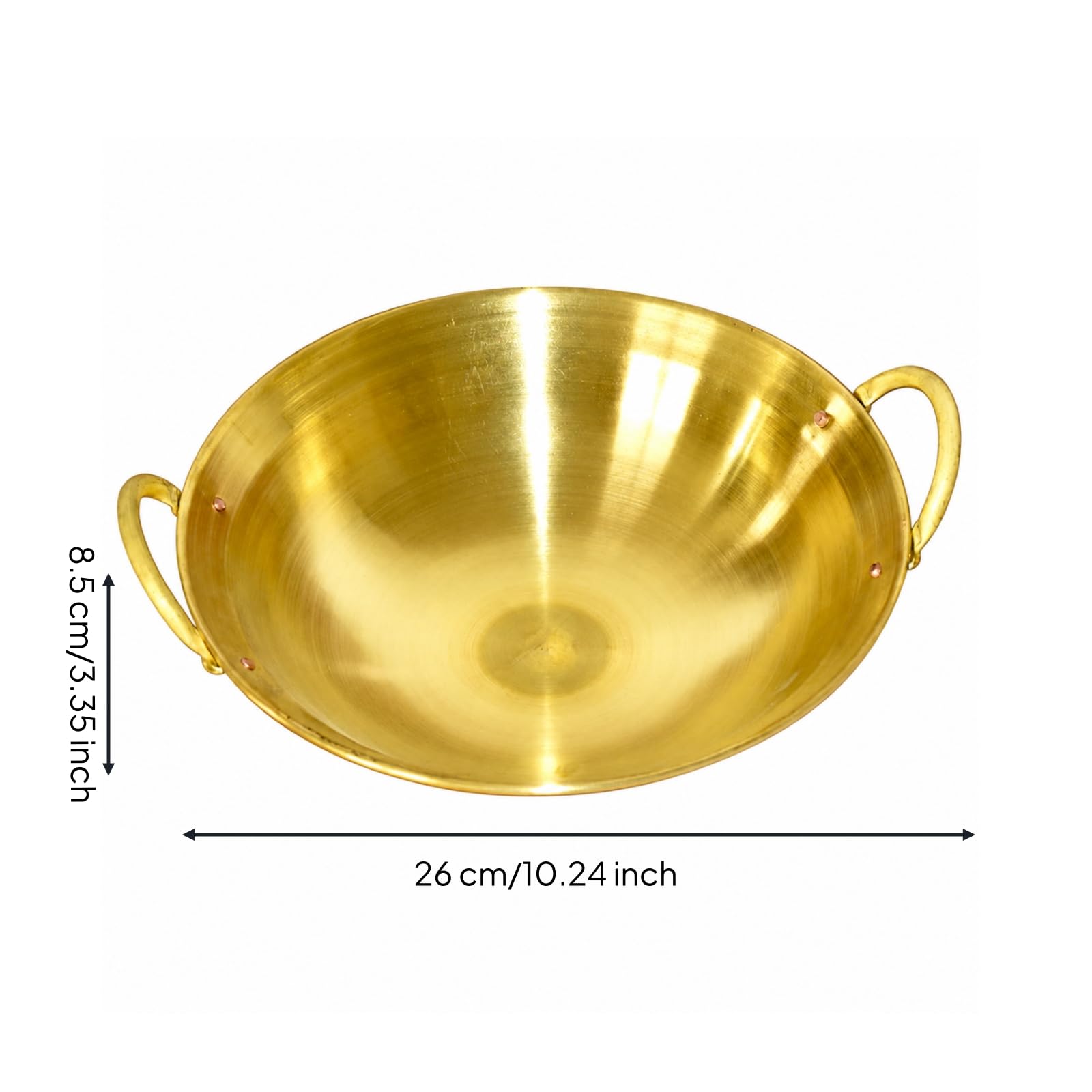Pot à Fondue Chinoise Base En Cuivre Antiadhésif Casserole Antiadhésive à Poignées Épais Ustensile Cuisson pr Familles, 26CM