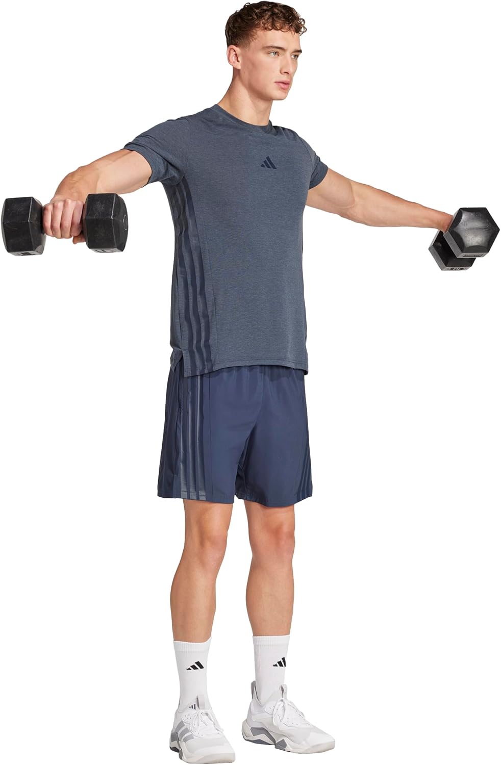 Adidas Mens Designed for Training 3-Stripes T-Shirt - Image 3