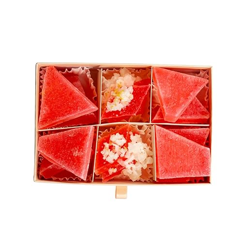 Silky Gem - Edible Strawberry Rubellite Collection Crystal Candy, 8-10 pieces, Kohakutou, Edible Gem, Vegan, Gluten Free, ASMR - Strawberry