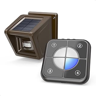 Driveway Alarm, 1/2 Mile Long Range Wireless Microwave Motion Sensor Alarm, Outdoor Weather Resistant Security Alert System, Monitor & Protect Outside/Inside Property (QH-9839A-1)