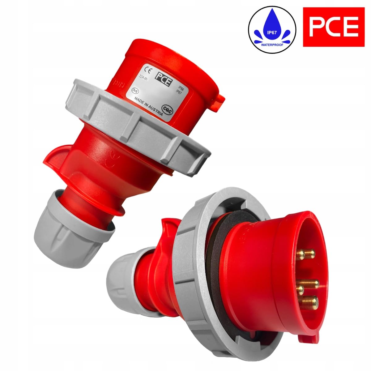 Hilark cable tech H07RN-F 5x6 mm2 Adaptateur CEE 32A 5P (fiche) à 63A 4P (Prise) IP67 1m