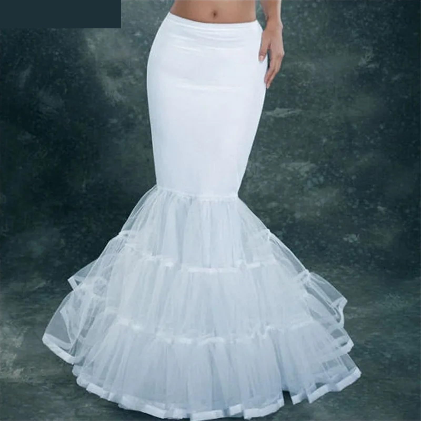 Jupon de dessous Robe de mariée sirène blanche en tulle et jupon