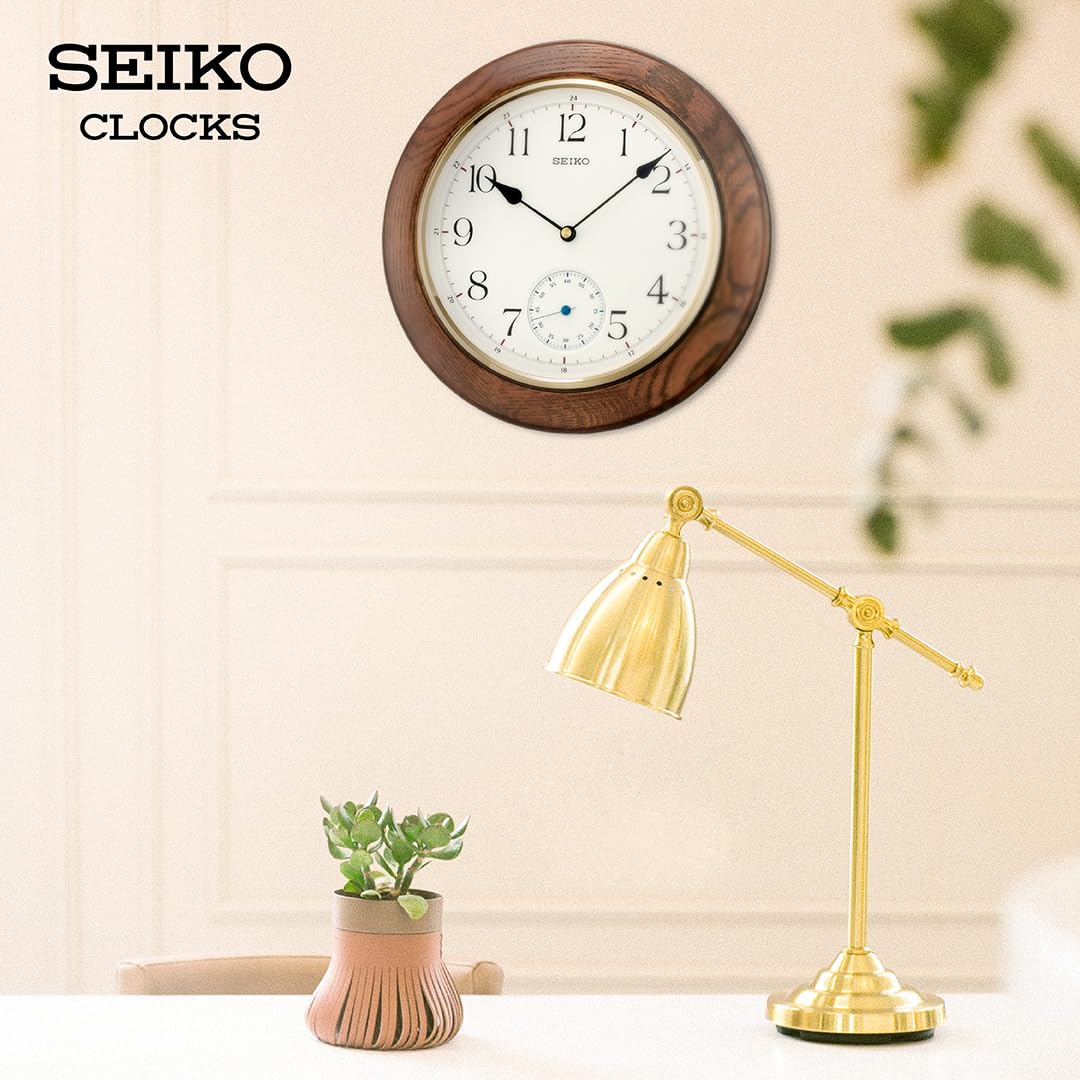 Amazon.com: Seiko Wall Clock Analogue QXA432B QXA432B, Brown, 30