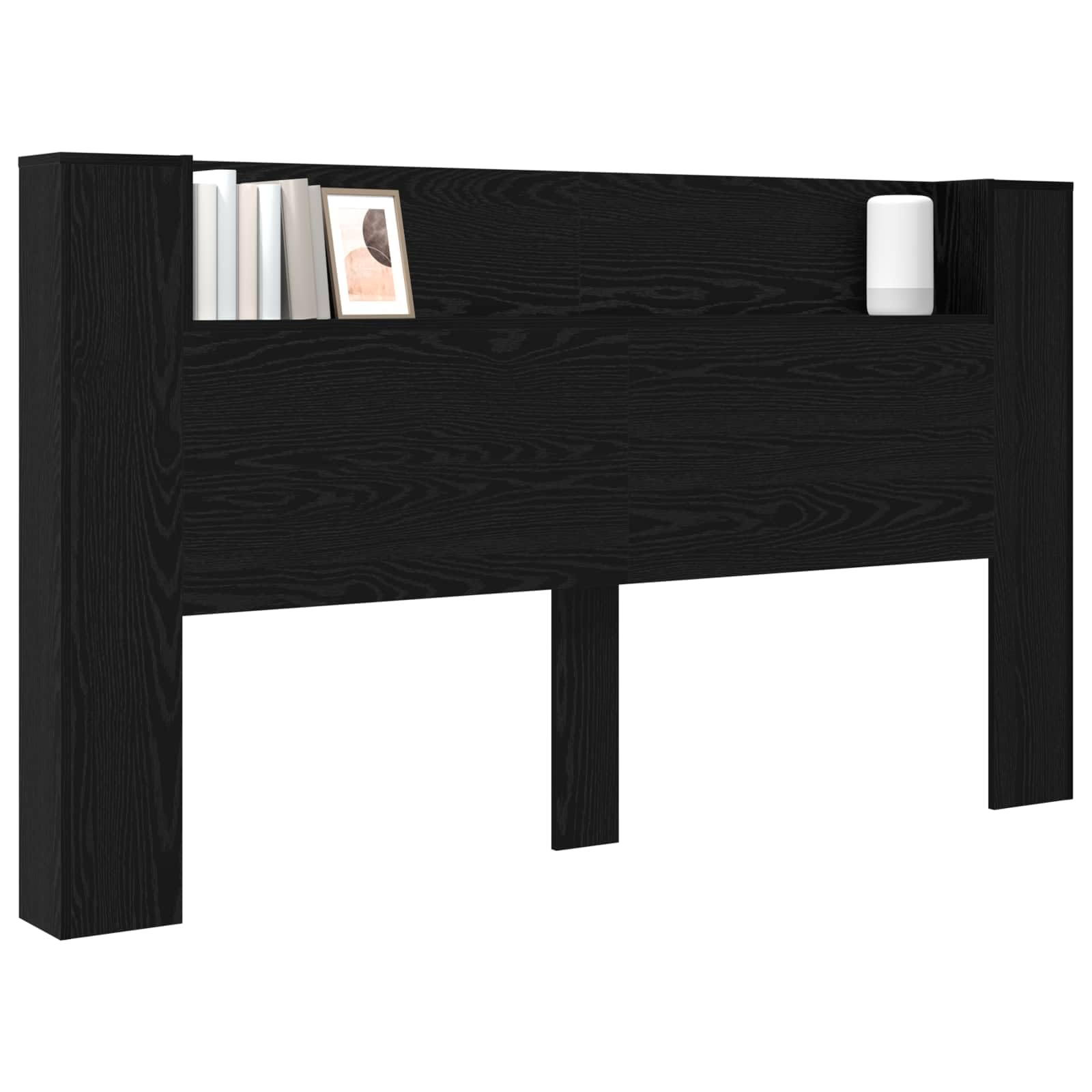 Leasha Tête de lit avec LED, Centre de Lit Meuble de Chambre à Coucher Chêne Noir 180x16,5x103,5 cm