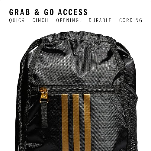 Image of adidas Alliance Ii Sackpack, Black /Gold, One Size