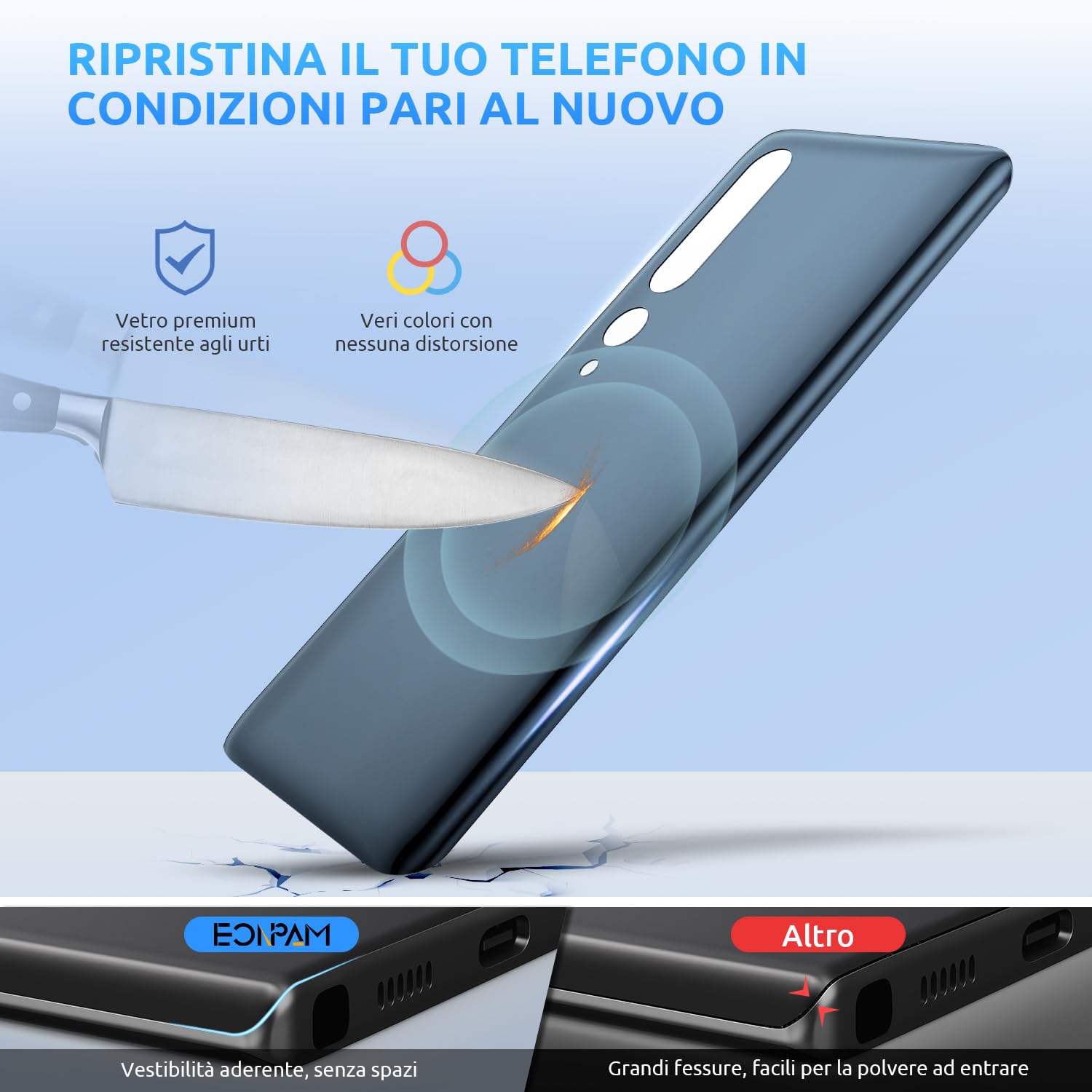 Coperchio Batteria Per Xiaomi Mi 10T 5G E Mi 10T PRO - Sostituzione Posteriore Blù | Ricambio Originale - Foto 11