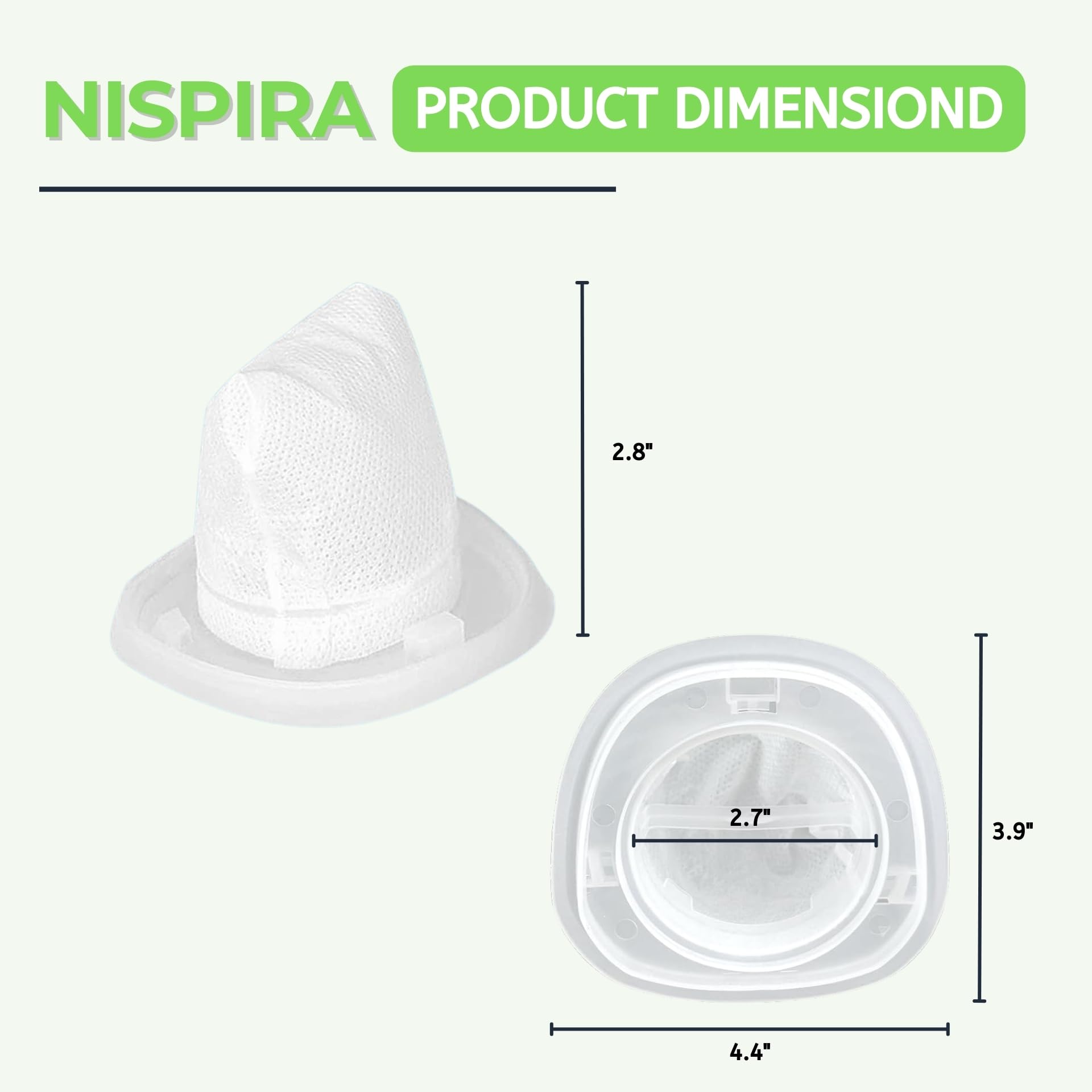 Nispira HNVCF10 Vacuum Cleaner Replacement Filter Compatible with BLACK+DECKER Handheld Vacuum, Fit Models HNVC220BCP07 HNVC215BW52 HNV215B12 HNVC215B10 HNVC115J06, 3 Packs