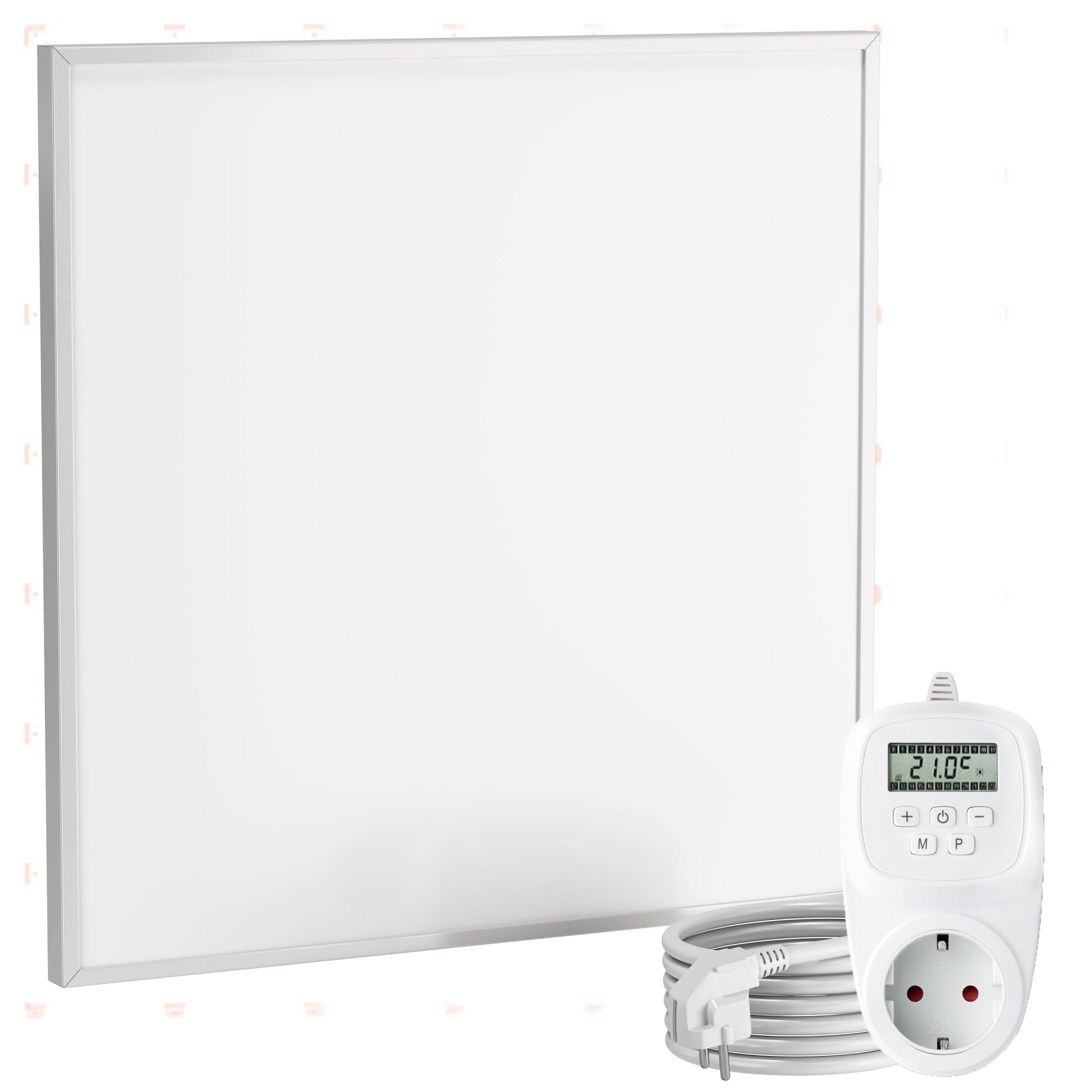 VIESTA® CF riscaldatore a infrarossi 60×60 cm 360 W con termostato TH12 – pannello riscaldante Carbon Crystal per parete, soffitto e controsoffitti modulari