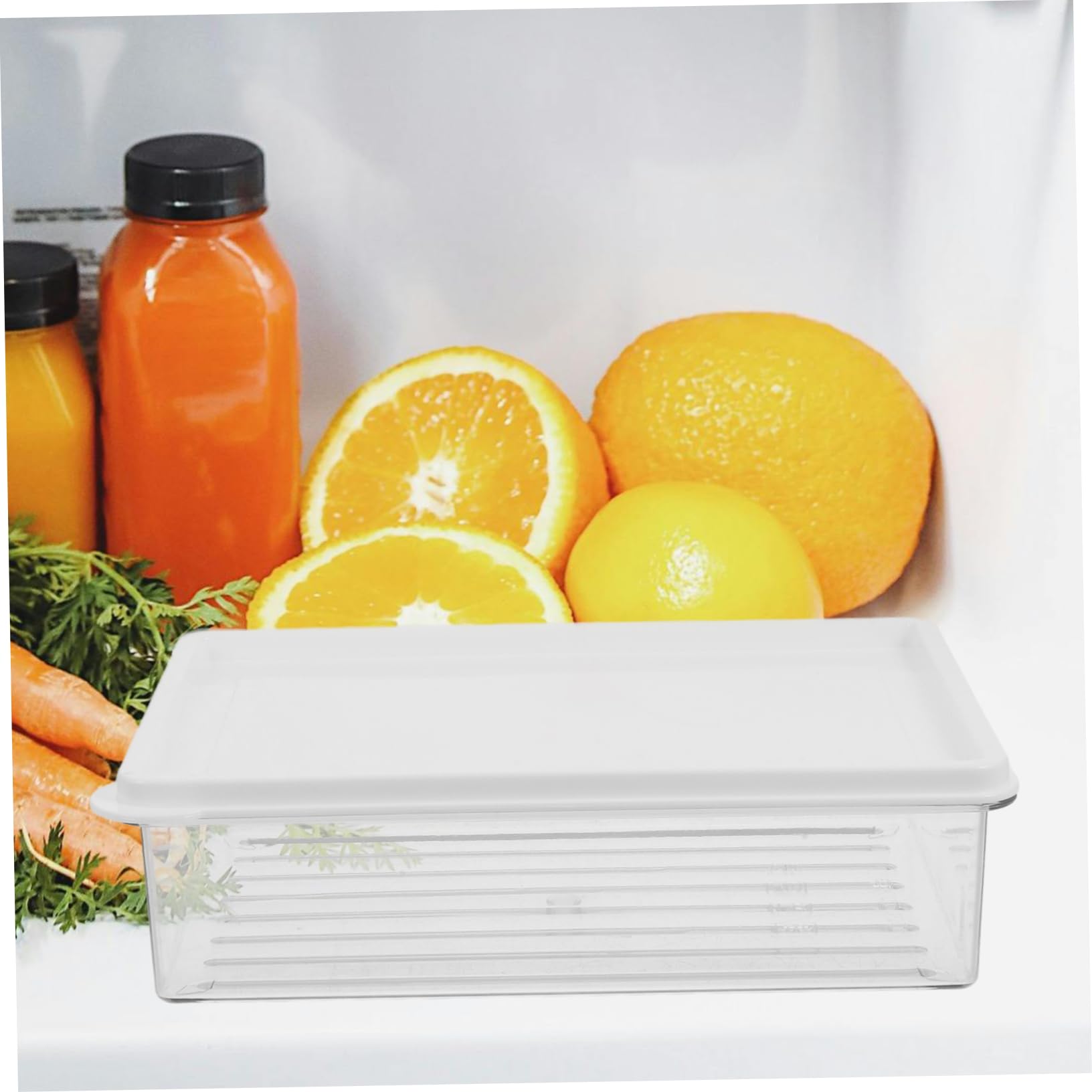 COLLBATH 4stücke Kühlschrankbehälter Stapelbar Transparent Kunststoffboxen Für Lebensmittel Gefrierbehälter Aufbewahrungskorb Für Obst Und Gemüse Fresh Storage Organizer Für