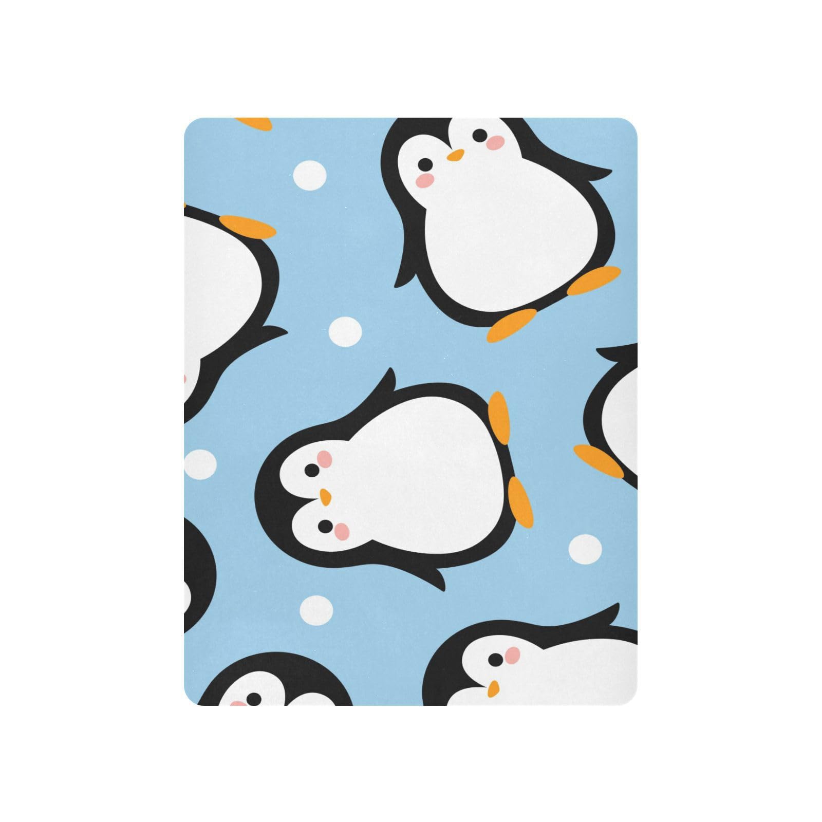 Moudou Christmas Penguin Playard Sheet for Boy Girls, Soft Breathable Fitted Toddler Sheet for Standard Playard Bed Mattress, 39 x 27 x 5 Inch