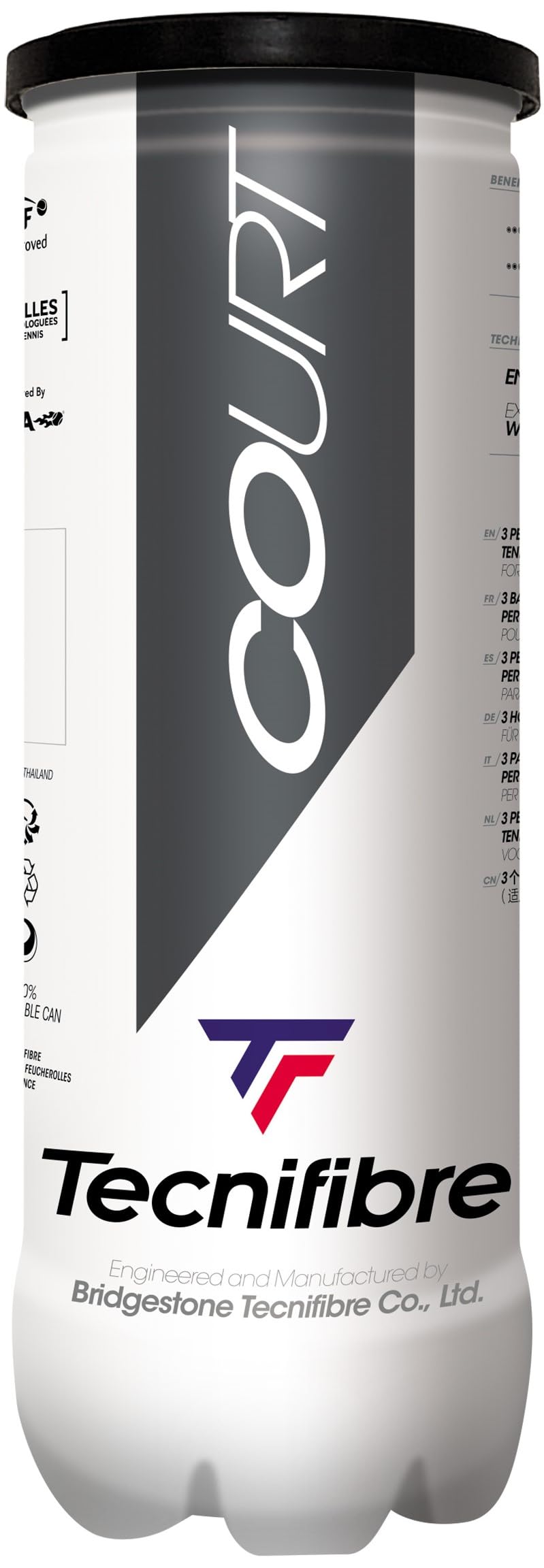 Tecnifibre Court Tennis Balls - 3 Ball Can in Multi-Packs (2-24 Cans Available)