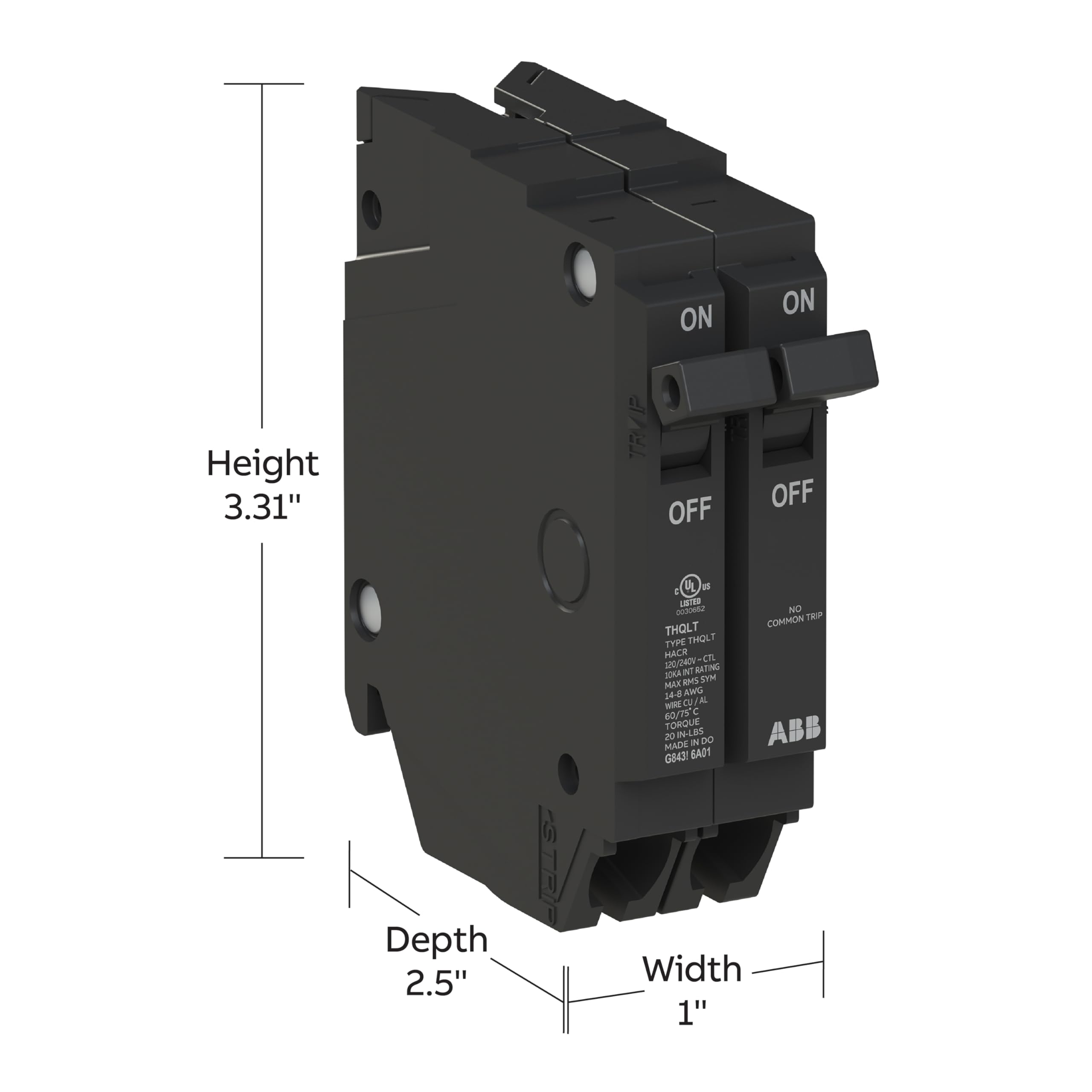 ABB Q-Line® Tandem Circuit Breaker • 15A/1P Configuration • 120/240 VAC — Amazon image 4