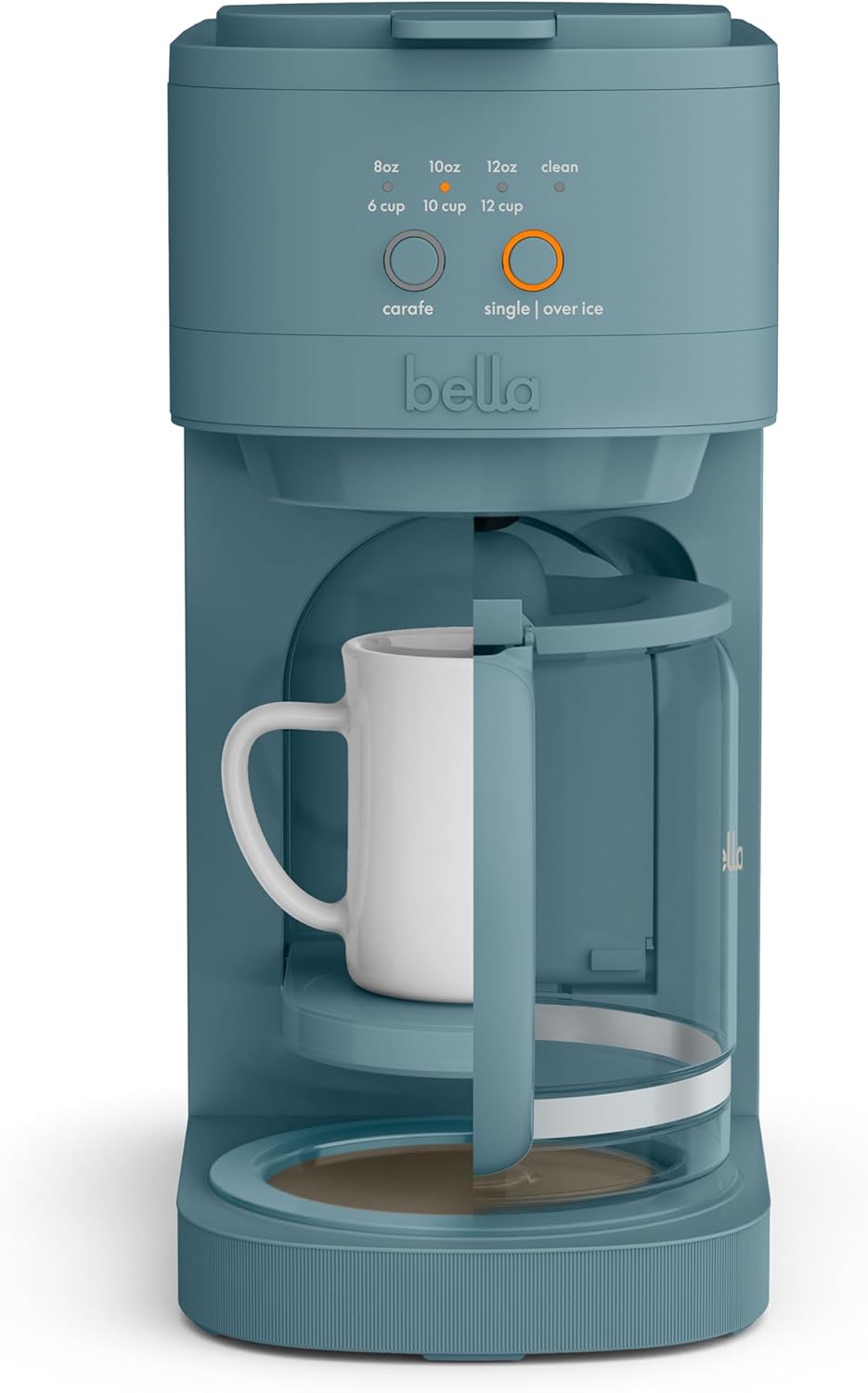 bella VersaBrew 2-in1 Coffee Maker, Brew 3 Sizes Carafes & Single Serve Cups with Coffee Pods or Ground, Dishwasher Safe Reusable Filter & Filter Holder, Iced Coffee Function, 60oz Tank, Surf