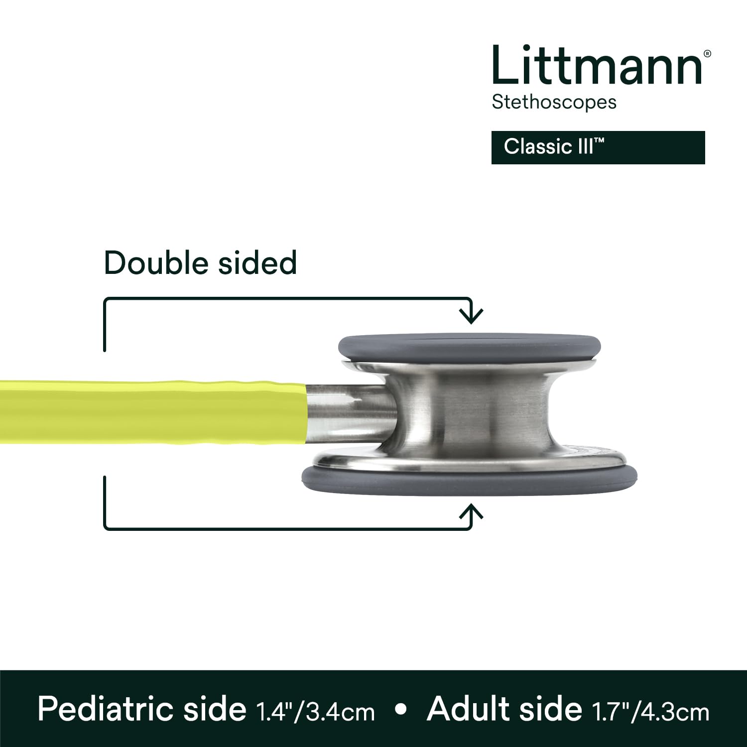 3M Littmann Classic III Stetoskop, 5839, limonkowy