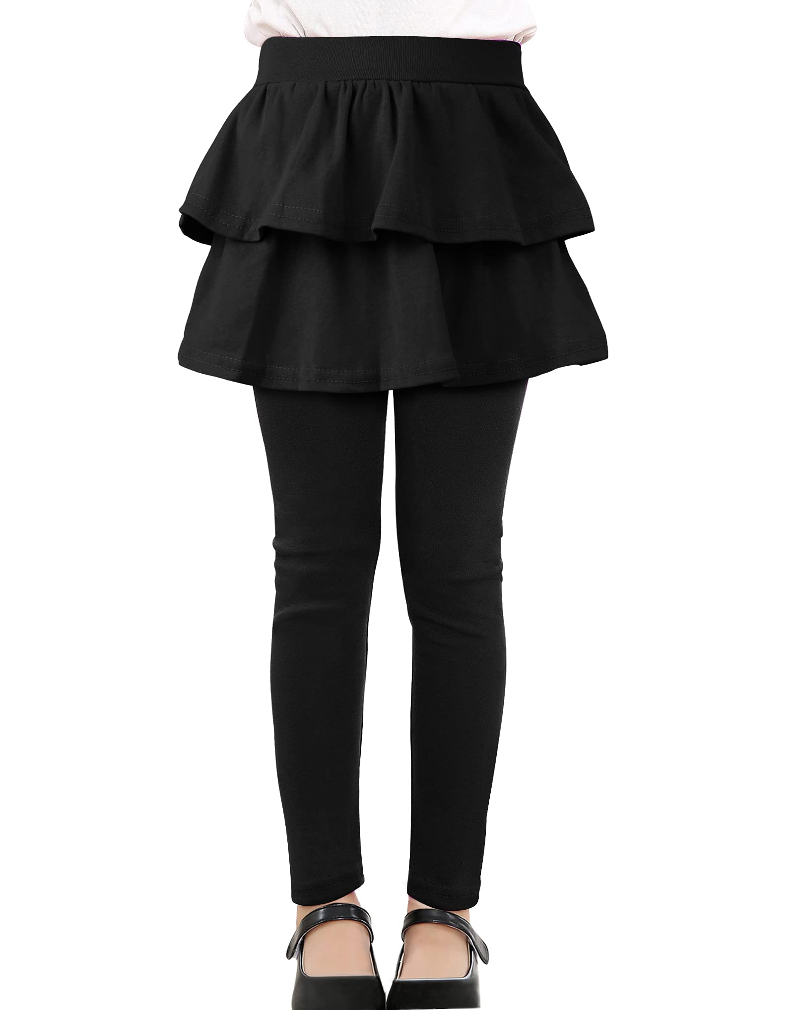 KEREDA Girls Leggings Ruffle Skirt School Uniform Pants Kids Clothes 4-14 Years