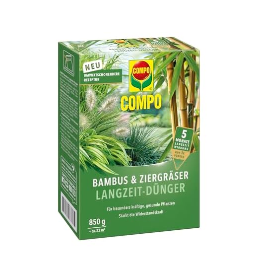 COMPO Bambus & Ziergräser Langzeit-Dünger, Umweltschonendere Rezeptur, 5 Monate Langzeitwirkung, 850 g, 22 m²